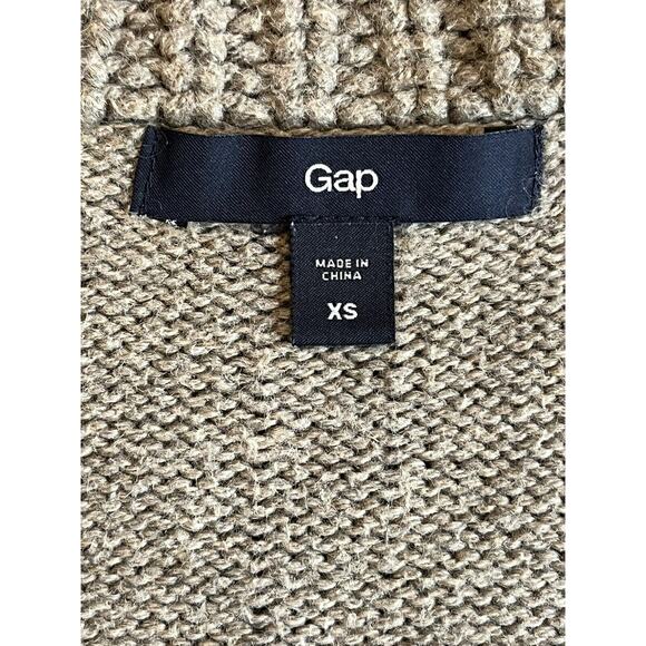 Gap‎ Women's Sz XSmall Gray Wool Blend Open-Front Long Sleeve Cardigan Sweater - Picture 7 of 10